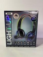 Sentry RGB Light-Up Gaming Headset with Boom Mic Wired Over-Ear Headphone #148