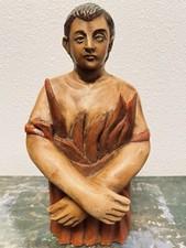 VINTAGE 10” SPANISH HAND CARVED WOOD SANTOS ANIMA SOLA “SOUL FROM PURGATORY”