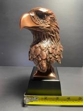 Bronze Finish Eagle Bust Statue 8.25” Sculpture w/ Base w/ Original Box
