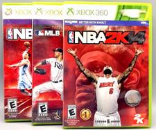 Lot of 3 Xbox 360 Sports Games - NBA 2K14 NBA 2K13 MLB 2K13 Combo Pack