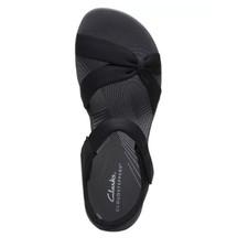 Clarks Arla Shore Sandals Black Cloudsteppers Comfort NIB - Size 12W