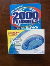 2000 Flushes Automatic Toilet Bowl Cleaner Blue plus Bleach 2 Tablets in 1 Box