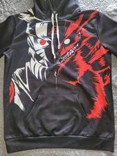 Black Naruto S/M Hoodie Split Graphics Nine-Tails Chakra Mode And Fox 
