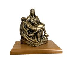 Vintage Brass Metal Holy Mother Mary & Jesus Christ PIETA Style 5.5" Statue 