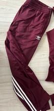 Adidas Originals Maroon Firebird Track Pants Trefoil Open hem