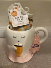 Halloween Figural Ghost Mug with a Free Pair of Socks