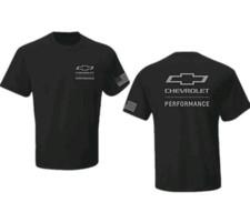 NEW CHEVY PERFORMANCE USA FLAG BLACK  SHORT SLEEVE MENS COTTON TEE SHIRT D7893
