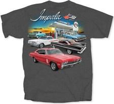 Chevy Impala T shirt Gas Station Men's SS 1958 1959 1961 1963 1968 409 427