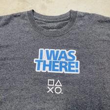 Official PlayStation Experience 2014 Promo T-Shirt Gray Mens Medium