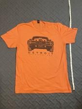 Detroit Michigan motor city chevy lightweight orange graphic tee size Large