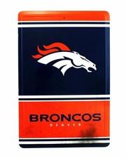Denver Broncos TEAM TIN SIGN VINTAGE RETRO METAL 12"X8" MAN CAVE FAN