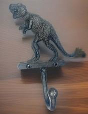 7" Dinosaur T-Rex Wall Hook Cast Iron Key Towel Coat Hanger Rustic Cast Iron