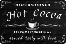 Vintage Hot Cocoa Metal Tin Sign Christmas Wall Decor 8��12 Inches