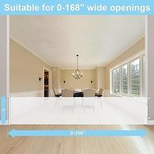 168 Inch Extra Long Baby Gates for Large Openings Retractable Baby Gate