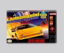 LAMBORGHINI AMERICAN CHALLENGE /SNES - 2"x3" Fridge MAGNET (retro super nintendo