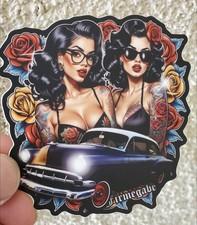 Vintage Lowrider Sticker 1954 Chevy Decal 3" x 3"
