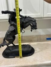 Frederic Remington “The Bronco Buster” Bronze Sculpture on Marble Base