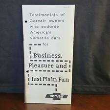 Vintage Chevrolet Corvair Testimonials Sales Brochure March 1961