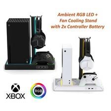 Xbox Series X / S Fan Cooling Stand Charging Station Dock Controller Battery RGB