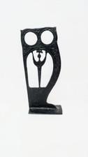 Vintage "Oxidized Bronze" Folk Art Sculpture: Athena & Owl