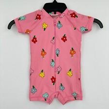 Hanna Andersson Rash Guard Kids 6-12 Months Pink Floral One Piece Swimwear