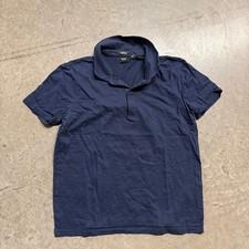 Hugo Boss Mens Navy Blue Mercerised Cotton Regular Fit Polo Shirt Size L