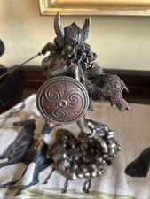Resin Valkyrie Statue - 9” Tall With Spear