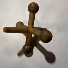 Mid Century Modern Oversized Wood Jack Large 8” Vintage Toy Sculpture