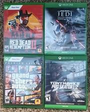 Microsoft Xbox One Game Lot Of 4 Grand Theft Auto V Tony Hawk Red Dead Star Wars
