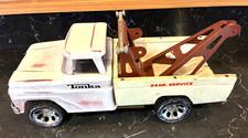 Vintage Pressed Steel 1960's Tonka AA Wrecker 24 HR SERVICE Tow Truck Toy 14”