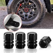 4Pcs BLACK Work Tire Air Valve Stem Aluminum Caps Wheel SUV For Toyota 4Runner