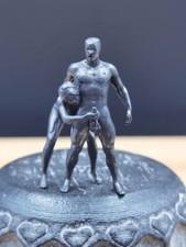 Chinese Vintage Solid Bronze Copper Mini Statue Penis Love Amulet Statue