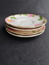 4 VTG Franciscan Desert Rose 4.75" Demitasse Espresso Saucers Plates ~USA 👌