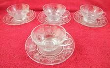 (4) PRINCESS HOUSE FANTASIA POINSETTIA CUPS AND SAUCERS 