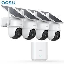 AOSU 3MP Solar Cameras Security Outdoor Wireless,2/4 Cam-Kit,works with Alexa