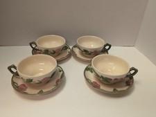 4 Franciscan Desert Rose Flat Cup & Saucer Sets Tea Coffee England