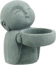 Buddha Sandstone Statues, Zen Monk Praying Statue Sculptures Ornament for Wealth