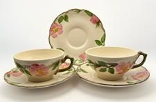 Vintage Franciscan Desert Rose Cups Saucers Set 2 Cups 3 Saucers USA