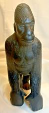 Gorilla Wood Figure Statue 10” 