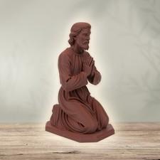 Saint Joseph Kneeling Statue – Rosewood PLA Prayer Figurine, Catholic Home Decor