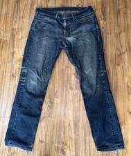 Men’s Levis 511 Dark Wash Stretch Straight Blue Jeans 34x32 -Flaws Heel Drag-