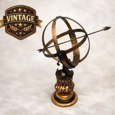 Sundial Globe Armillary Giltwood Iron Baroque Style Italian Mid 20th Century 20"