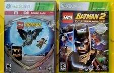 LEGO Batman & LEGO Batman 2: DC Super Heroes (Microsoft Xbox 360) CIB COMPLETE 