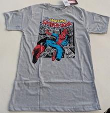 The Amazing Spider-Man (Retro Comic Book Style) Gray T-Shirt Unisex Size MED NWT