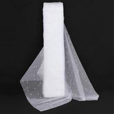 White Tulle Fabric 4 Yards Pearl Beaded Tulle by the Yard for DIY Wedding Dress
