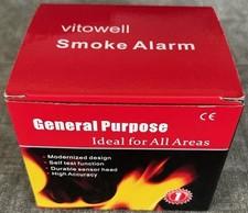 3pk Vitowell Smoke Alarm Ceiling or Wall Mounting Battery Operated - White