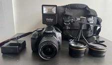 Canon EOS Rebel T6 DSLR Camera Bundle 18-55mm Lens Flash Bag Wide Angle