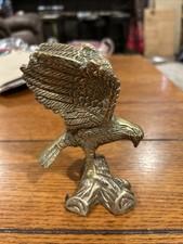 VTG Cast Metal Eagle Figurine Bronze Finish Patriotic Desk Statue Paperweight