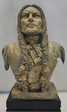 Native American Chief Warrior Resin Bust Sculpture 12" READ!
