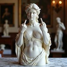 Creative Goddess Middle Finger Statue Ornament Desktop Home Crafting Decoration